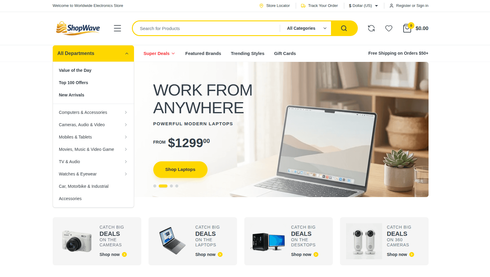 Shop Wave - Full Stack Ecommerce Website preview